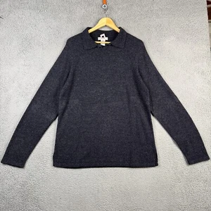Ermenegildo Zegna S Sport Rugby Polo Mens Size Large Charcoal Wool Terry Cloth - Picture 1 of 11