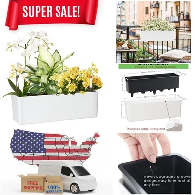 Гладкий самоувлажняющийся горшок для рассады - 5,5 x 16 дюймов для стильного внутреннего сада - Изображение 1 из 4