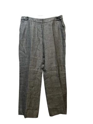 Pantalón Talbots Windsor Mujer 12P Gris Pierna Ancha 100% Lino NUEVO Foto 1 de 4