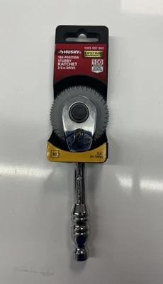 Husky Stubby Ratchet 3/8" Drive Socket Quick Release 100 Position Chrome - Image 1 of 4