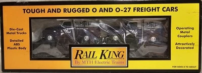NOS MTH Rail King O Gauge MTHRRC-2001 Flat Car w/2 Ertl '51 Panel Vans 30-76002 - Image 1 of 4