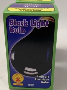 Black Light Bulb 75 Watts Fits All Standard Light Sockets Parties Halloween - Picture 1 of 7