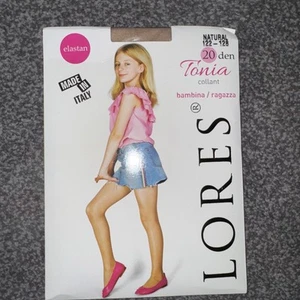 Lores Thin Children Girl Tights NATURAL 122-128 Age 7/8 Years, Thickness 20 Den - Picture 1 of 5