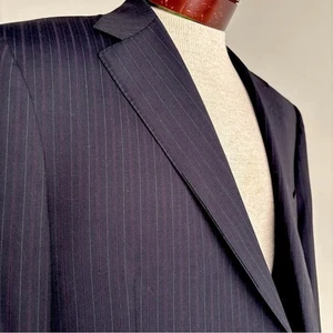 Blazer Canali Marrón Elegante Diseño A Medida Lana Pura Talla 52EU 42 EE. UU. Rayas COMO NUEVO - Imagen 1 de 8