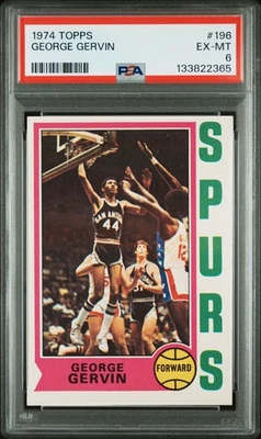 1974 Topps George Gervin #196 Graded PSA 6 EX-MT - Image 1 of 2