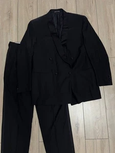 Men's Luxury Corneliani Black Tuxedo Suit Dinner Jacket Pants Wool 44in 33.5x34 - Picture 1 of 19