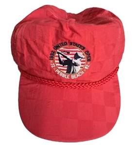 Pebble Beach 1992 USA Open Cap Mütze rot kariert Material verstellbar - Bild 1 von 3