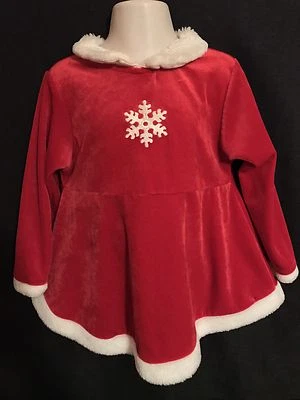 Little Lase Little Girl Velour Holiday Dress Size  4T - Image 1 of 4