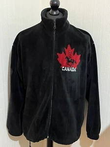 Vintage Fab RARE Teepee Canada Black Red Fleece Size Medium Preloved Ex Con - Picture 1 of 10