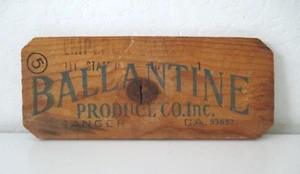 Ballantine Produce Co. SANGER, CA HOLZSCHILD PLAKETTE 14" Kaiser Trauben Vintage AZ48 - Bild 1 von 6