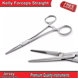 Hemostat Kelly Locking Clamps Forceps Straight Surgical Veterinary Instruments - Picture 1 of 4