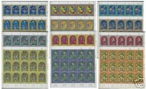 Israel 509-520, MNH, 1973 Chagall Windows Full Sheets