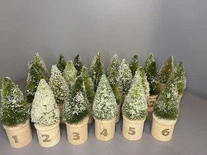 Advent Calendar 25 Trees by Bee & Willow Bottle Brush Tree 2” D x 5”H - Picture 1 of 8