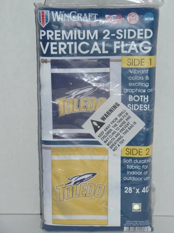 Toledo Rockets 2 Sided House Flag 28"X40" Vertical Banner Indoor Outdoor NCAA Cover