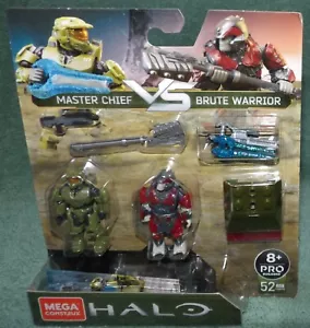 MEGA CONSTRUX HALO PRO BUILDERS 52 PIECES MASTER CHIEF VS BRUTE WARRIOR #GNW38  - Picture 1 of 7