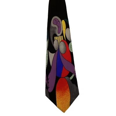 Corbata PICASSO Hombre 100% Seda ITALIA Diseñador MUJER CON FLOR Multicolor Usada en Excelente Condición Foto 1 de 3