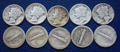 1925-s Mercury Head Dime Average Grade of Coin You Will Receive Is Photographed Cover