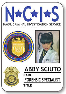 1 NAME BADGE HALLOWEEN COSTUME ABBY SCIUTO FORENSIC AGENT NCIS SAFETY PIN BACK