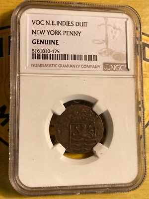 🇳🇱 Moeda de Nova York - 1790 - Duit - Holanda - Índias Orientais Holandesas - NGC - VOC - Imagem 1 de 4