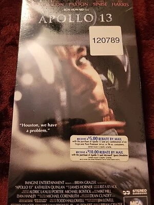 New Sealed Apollo 13 VHS Tape Tom Hanks HTF Letterboxed Edition 1995 WaterMark - Image 1 of 4