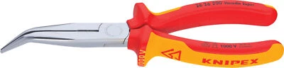 KNIPEX 26 26 200 VDE Spitzzange gebogen Flachrundzange 200mm isoliert verchromt - Bild 1 von 2