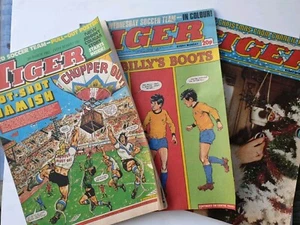 Tiger Comics Bundle Lot 1983 x 3 Mar 5th, Dec 10th & 24th With Free Team Posters - Picture 1 of 7