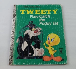 Tweety Plays Catch the Puddy tat - no111-34 hardcover vintage Golden book 1975 - Picture 1 of 17