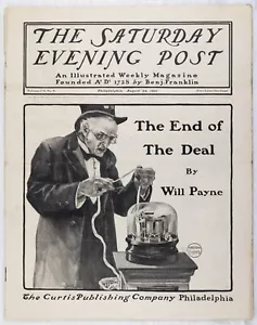 AUG 24 1901 Stock Ticker Broker Wall Street SATURDAY EVENING POST FULL MAG M461 - Picture 1 of 9