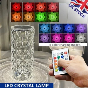 Mood Lamp LED Crystal Bedside Table Lamp Diamond Rose Mood Night Light UK - Picture 1 of 9