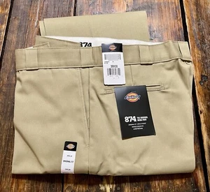 Pantalones de Trabajo Dickies 874 Originales 38x30 Caqui Antiarrugas Resistentes a Manchas Nuevos con Etiquetas - Imagen 1 de 7