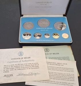 1976 Belize Proof Year Set of 8 Coins in case + certificates - Picture 1 of 11