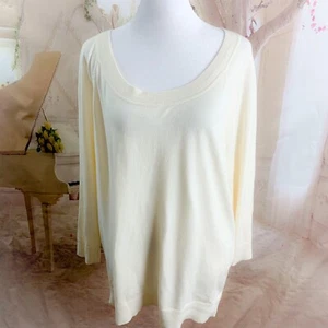 NEW Talbots Women’s Round Neck Cream Sweater Size XL - Picture 1 of 10