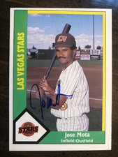 1990 CMC Las Vegas Stars Jose Mota #13 RC Auto Signed Autograph Padres 