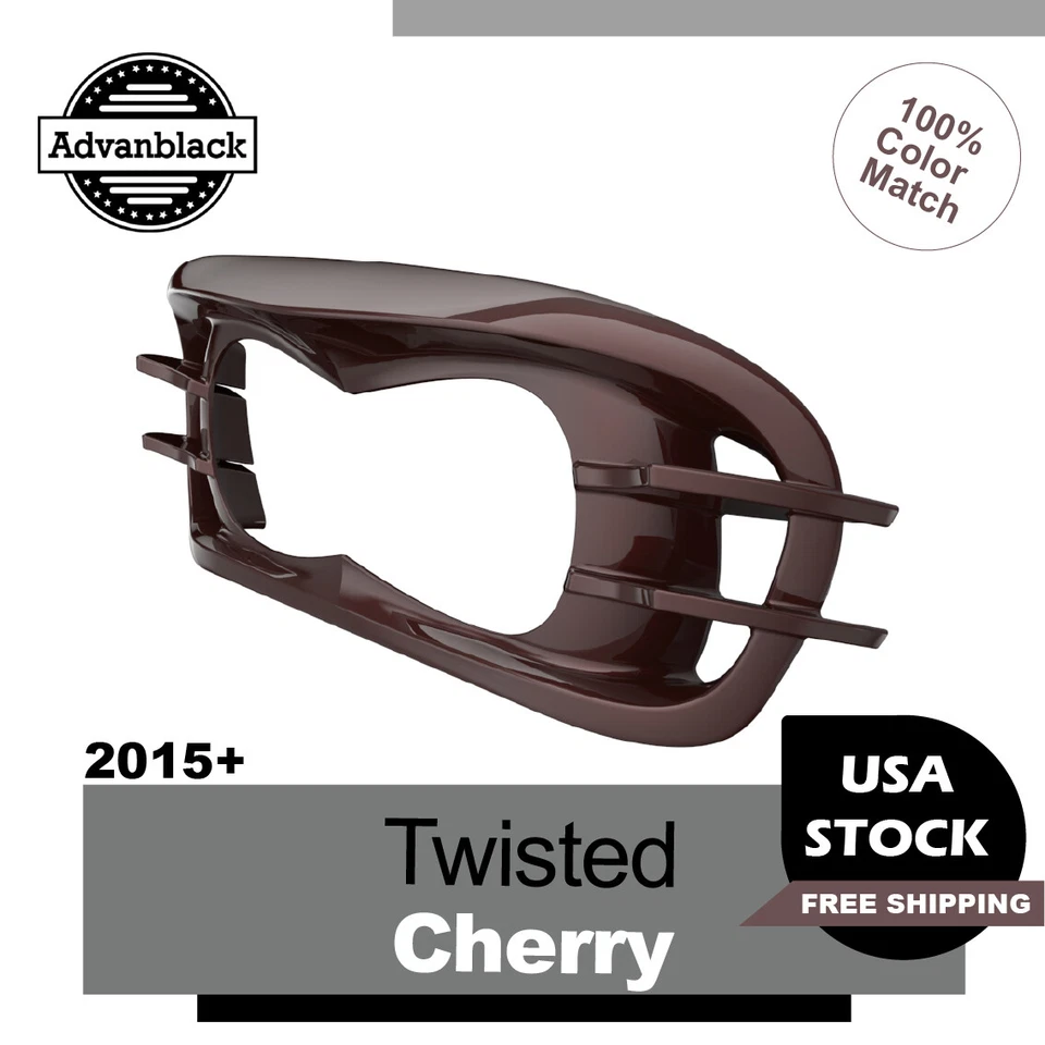Bisel de faro trenzado cereza adecuado para Harley Davidson Road Glide 2015+ FLTRX Foto 1 de 4