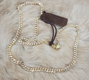 Matteo Cuban Men Curb Diamond Cut Chain 925 Siver 2 colors Gold & Silver, Italy