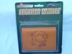Hunting Dog WILDLIFE Leather TriFold Wallet NIP by Rico tan - Picture 1 of 5