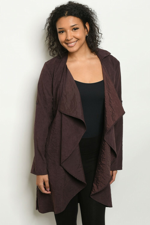Maroon Long Sleeve Cardigan Jacket Size 