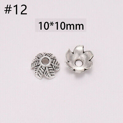 50/100 Pcs Silver Plated 8mm 10mm Bead Caps Jewellery Findings Craft DIY • 1.59€