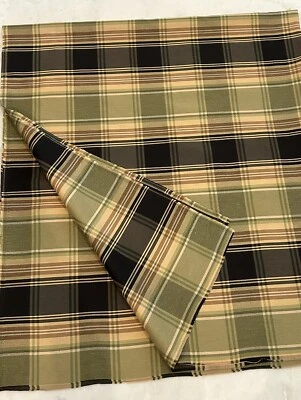(2) Pillow Covers 18 inch Tartan Plaid Fabric Black Green Brown Envelope NEW - Image 1 of 4