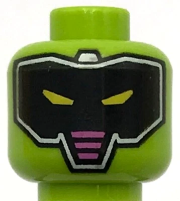 Lego New Minifigure Head Alien Robot Black Mask with White Outline Space Piece - Image 1 of 2