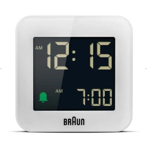 Braun BC08W Digital Travel Alarm Clock White Brand New - Picture 1 of 2