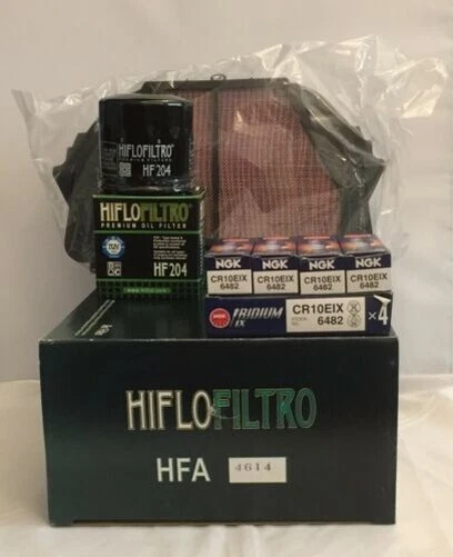 Kit de servicio para filtros y 4 x bujías de iridio Yamaha YZF-R6 (2008 a 2022) Foto 1 de 4