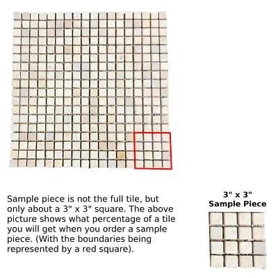 Tile Mosaic Jerusalem Gold Natural Stone About 3x3 SAMPLE PIECE TS-39 - Image 1 of 4