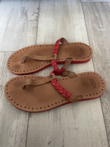 Sandali in pelle UGG Australia gladiatore donna infradito taglia 8 carini!