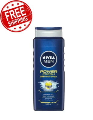 Nivea Men's Skincare Bath Body Power Fresh Shower Gel 500ml - image 1 of 2