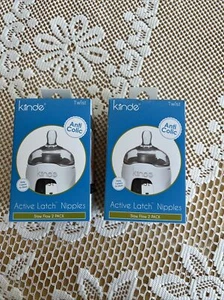 Kinde SET OF 4 Twist Active Latch Nipples Slow Flow (2) 2 Packs ~NEW IN PACKAGE - Picture 1 of 3