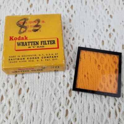 Vintage Kodak Wratten B Glass Filter No. 83 2" Inch Square In Box Orange - Image 1 of 4