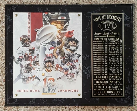 Tampa Bay Buccaneers 2020-2021 Super Bowl 55 Champions 12" x 15" Plaque LV Cover