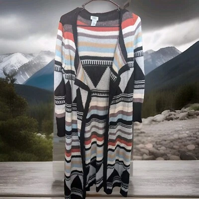 Maxi Suéter Monroe and Main Plumero Azteca Cárdigan Abierto Suroeste L Lana Angora Foto 1 de 4