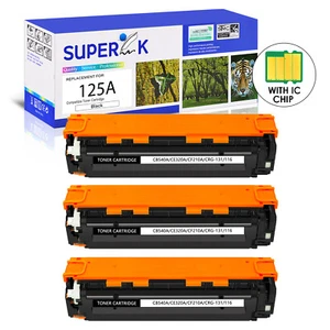 3PK Black CB540A Toner Cartridge for HP 125A Color LaserJet CP1210 CM1312nfi MFP - Picture 1 of 24